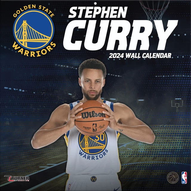 NBA CALENDRIER 2024 Stephen Curry Warriors Mural 30x30cm Mur EUR 35,15