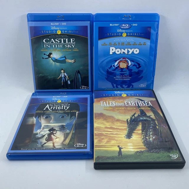 STUDIO GHIBLI BUNDLE Blu Ray And DVD Ponyo Arrietty Castles In The Sky