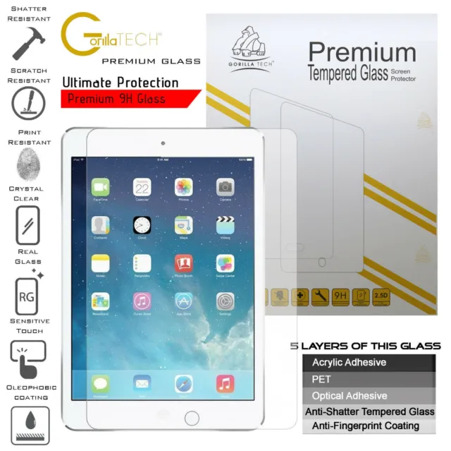 For Apple iPad12.9/11/10.9/10.2/9.7/Mini Gorilla Tempered Glass Screen Protector