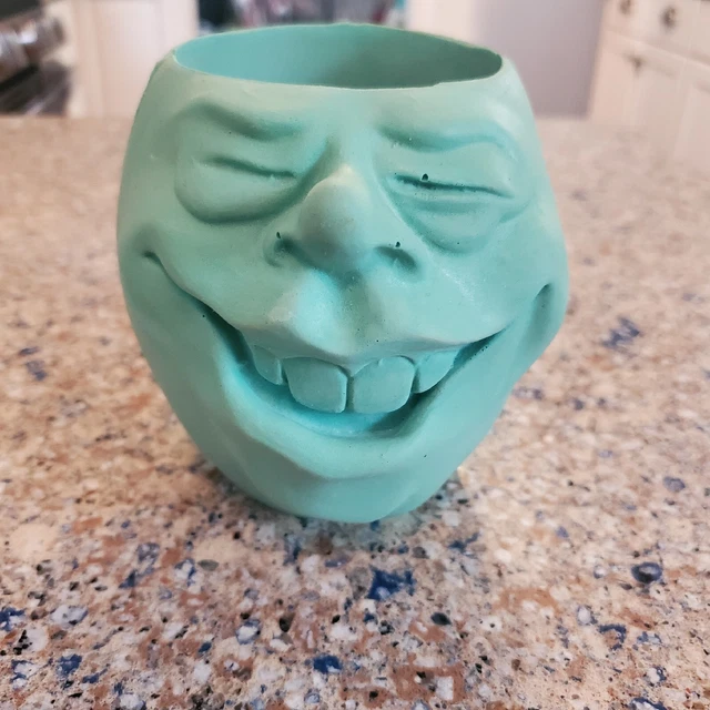 Vintage Sun It Foam 3D Funny Face Koozie/Coozie/Can Insulator - Preowned Green