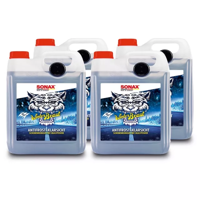 SONAX 4x 5 L LITER WINTERBEAST ANTIFROST+KLARSICHT BIS -20°C SCHEIBENFROSTSCHUTZ 2