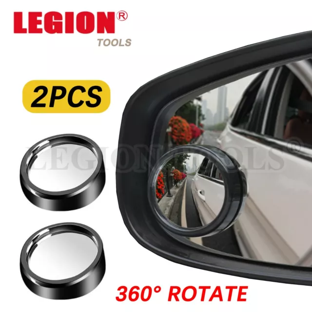 2x Blind Spot Car Mirror 360° Wide Angle Adjustable Rear Side View Convex Glass