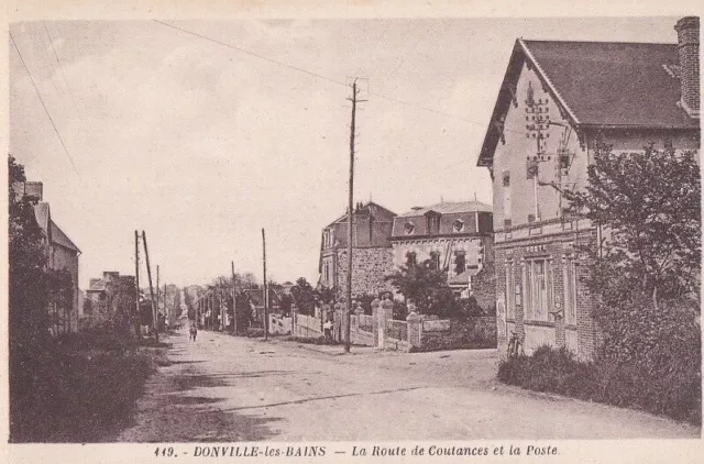 CPA 50 Env Granville St Pair/Mer DONVILLE LES BAINS La POSTE Route de Coutances