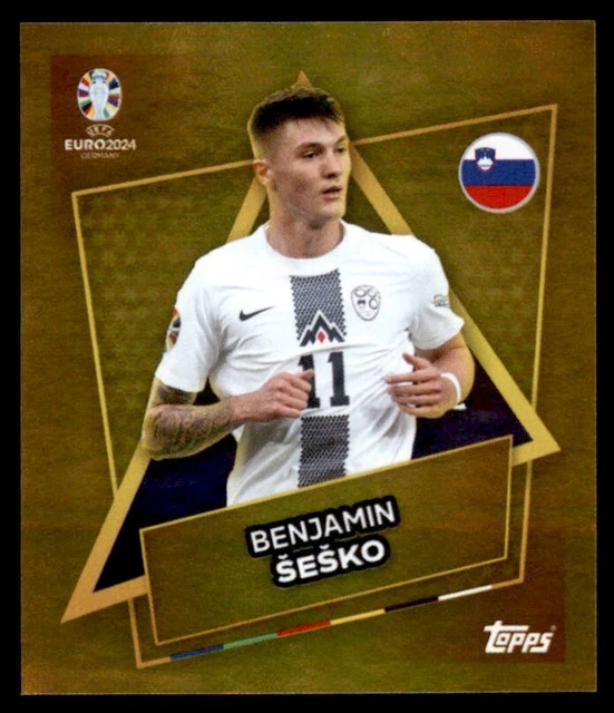 AUTOCOLLANT TOPPS EURO 2024 Benjamin Sesko Or No. SVNSP EUR 7,12