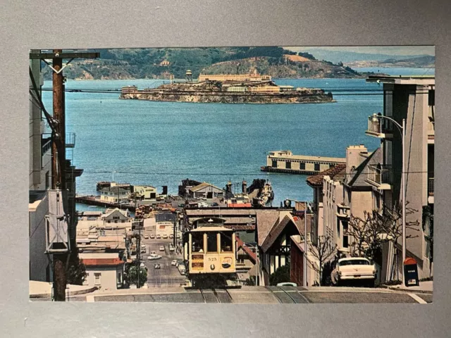 Vintage 60s 70s San Francisco Cable Car Alcatraz Postcard Unposted Bay Vtg