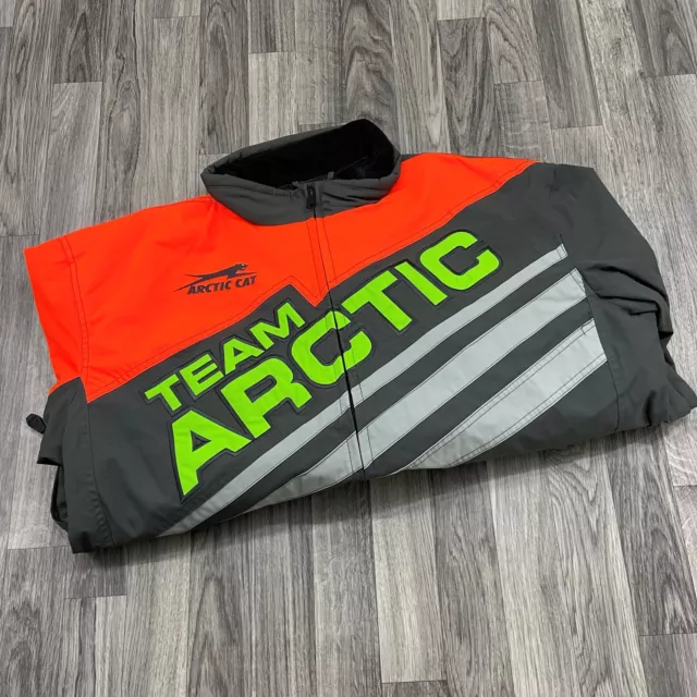 ARCTIC CAT Team Arctic  Full Zip Up Grey/Orange Snow Jacket Men's Size XL