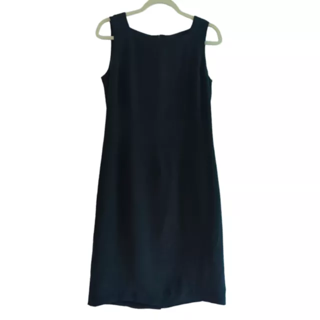 Talbots Black 100% Silk Sleeveless Lined Midi Sheath Dress Size 8