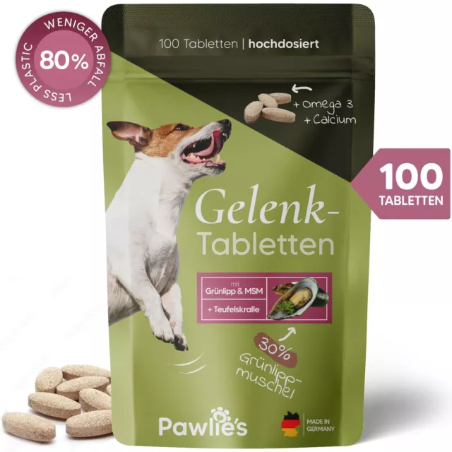 Gelenktabletten für Hunde mit MSM Grünlippmuschel Pulver Omega 3