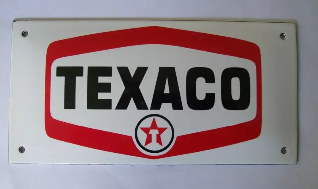 Good Quality Stove Enamel Texaco Oil Petrol  Badge Plaque Sign Garage Workshop