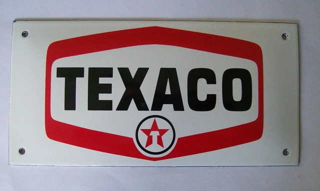 Good Quality Stove Enamel Texaco Oil Petrol  Badge Plaque Sign Garage Workshop