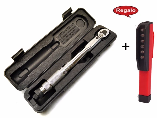 Llave Dinamometrica 1/4" De 2-24 Nm Con Certificado De Calibracion + Linterna