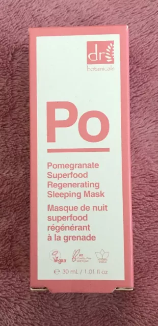 Dr Botanicals Pomegranate Superfood Regenerating Sleeping Mask 1.01 fl. oz. New