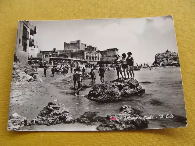 (FG.RR102) FALCONARA SICULA di Butera, LIDO SPIAGGIA animata (vg 1963 Pane) Gela