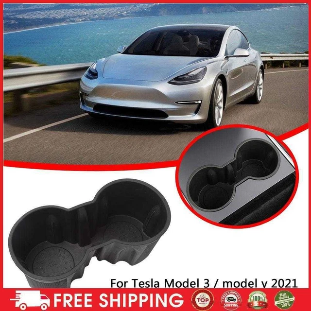 TPE Console Cup Holder Insert for Tesla Model 3 Y 2021 Car Interior Accessories