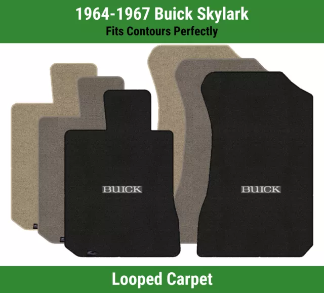 Lloyd Loop Front Mats for '64-67 Skylark w/Silver Buick on Dark Gray
