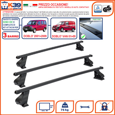 GEV Portatutto Portapacchi Premontate 4816 Gev BARRE DA TETTO FIAT DOBLO' FINO 2009 