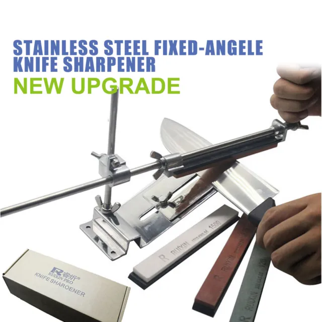 Pro Fixed-angle Knife Sharpener Kitchen Sharpening System&4x Grindstones Kit