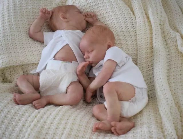 Reborn Baby Dolls Silicone Full Body 18 Inch Twins Newborn Baby Girls Alive Doll