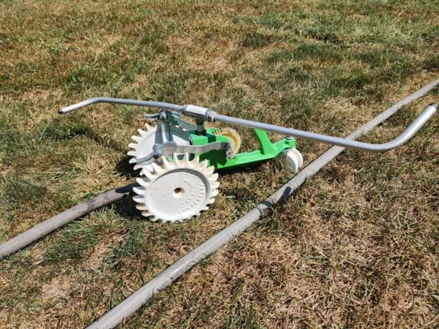 Vtg Cast Iron Sears Craftsman Green Walking Traveling Lawn Tractor Sprinkler