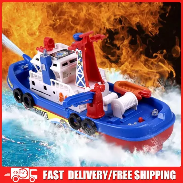 Funny Fire-Fighting Ship Toy Spray Water Swim Pool Bathing Toys for Kids Ages 3+