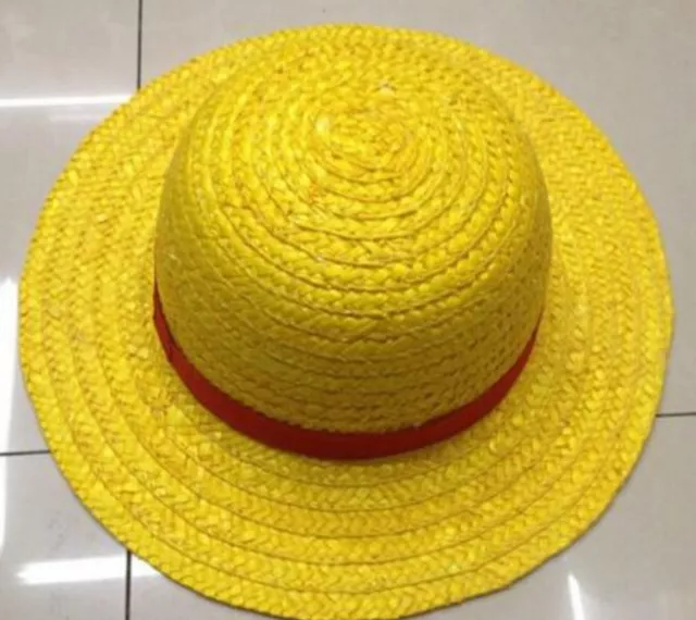 One Piece Luffy Anime Cosplay Straw Boater Beach Hat Cap Halloween Gift* 3