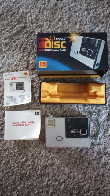 Conjunto de cámara Kodak Disc 4000 en caja original con batería manual todavía funciona