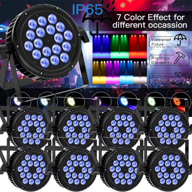 8X 200W Wasserdichte IP65 18 LED DMX Wash PAR Bühnenlicht Outdoor Garten Show