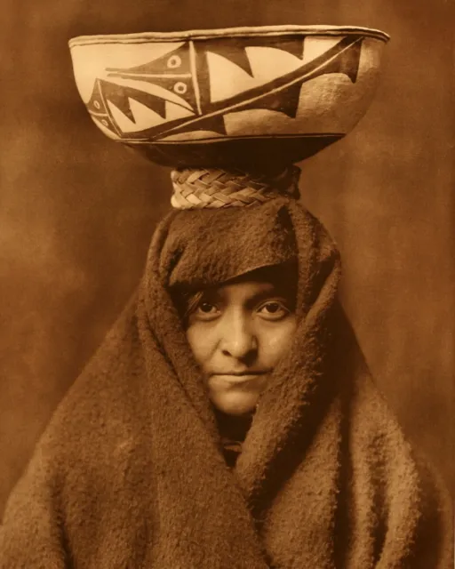 Edward Curtis - Zuni Woman Bowl on her Head (1903) - 17" x 22" Fine Art Print