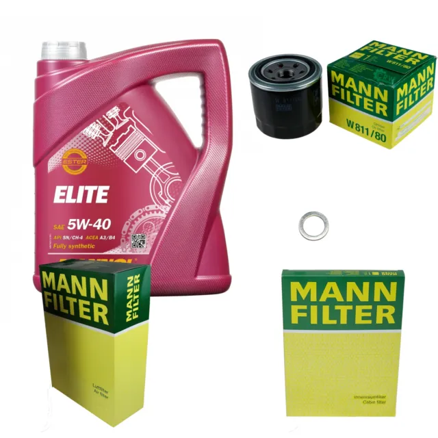 MANN Inspektionspaket 5 L MANNOL Elite 5W-40 für Hyundai Kona OS 1.6 T-GDi