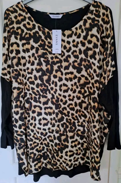 BNWT EVANS WOMENS ANIMAL PRINT LONG TOP SIZE 22/24  NEW Rec Price £30