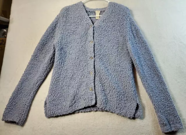 J. Jill Cardigan Sweater Womens Small Gray 100% Nylon Long Sleeve Button Front