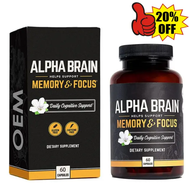 Alpha Brain Memory & Focus Capsule Cognitive Supplement Men&Women Nootropic 2024