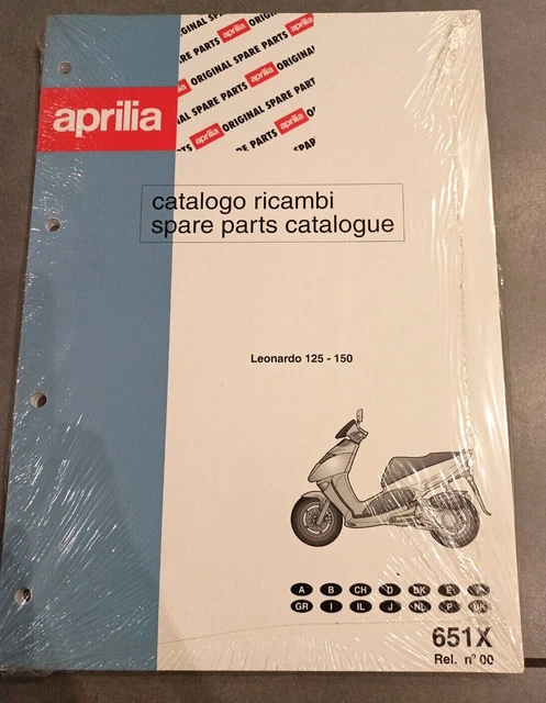 Catalogo Ricambi Aprilia Leonardo 125 150 Cod 651X Rif N°00 Ultimo Pezzo