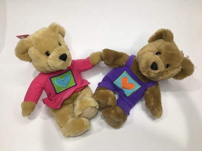 Hallmark Kiss Kiss Bears Kissing Magnetic Nose Plush Stuffed Valentine w/ tags