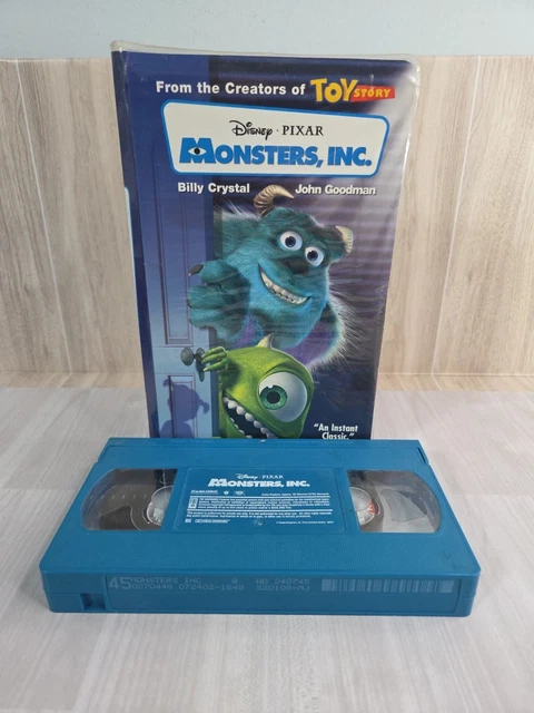 MONSTERS, INC. VHS 2002 Disney Pixar Movie Blue Tape Translucent Case ...