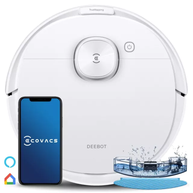  ECOVACS DEEBOT 601 Robotic Vacuum Cleaner with App Control,  for Carpet & Optimized for Hard Floor, Max Mode, Quiet, Scheduling,  Auto-Charging, Pet Friendly, Works with  Alexa & Google Assistant