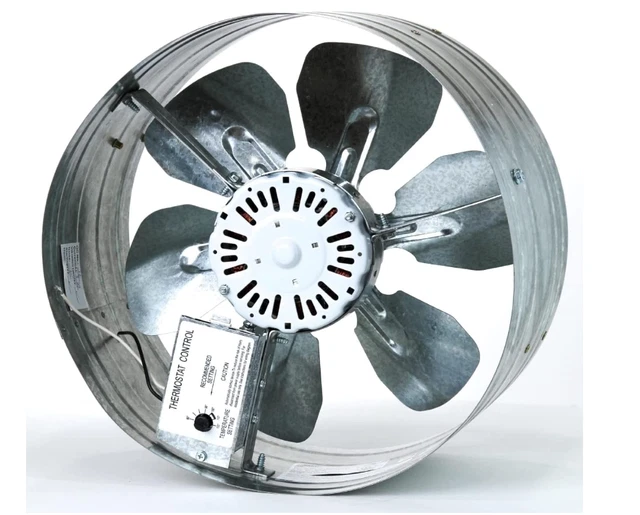 ATTIC ROOF FAN Exhaust Vent Electric Ventilation Thermostat Gable Mount