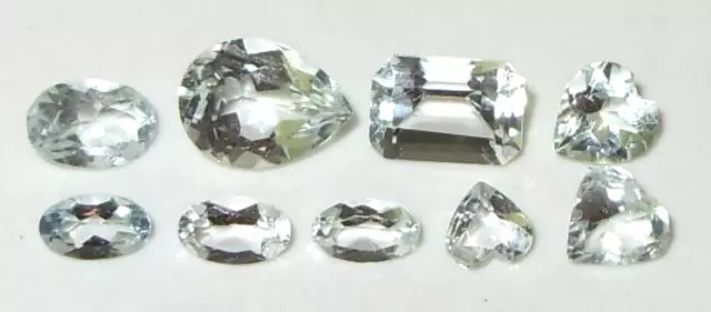 3.86ct Lot 9 STONES NATURAL BRAZIL AQUAMARINE MIXED CUTS WoW *$1NR*