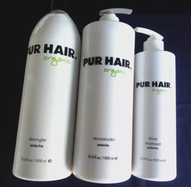 PUR HAIR Organic  SET je 1000ml Reconstructor, Detangler, 500ml Shine Treatment