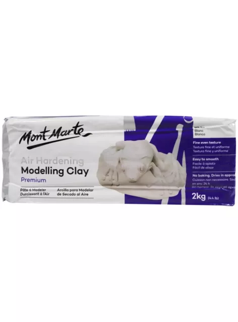 Mont Marte Air Hardening Modelling Clay White 2Kg Wholesale Craft Arts Supply