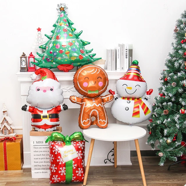 Christmas Balloons Santa Claus Snowman Xmas Gift Aluminum Foil New Year Decor