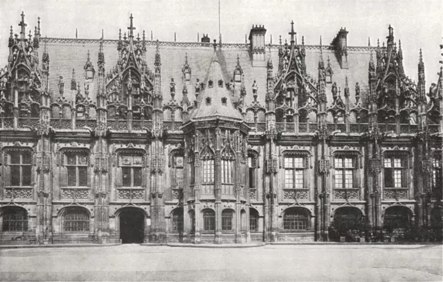 SEINE- MARITIME. Rouen. Palais de Justice, Façade sur la cour 1900 old print