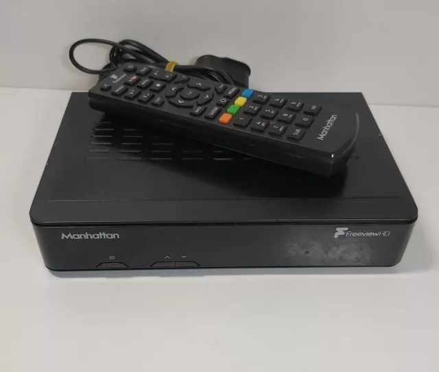 Manhattan Plaza HD-T2 HD DVB Freeview Set Top Box With Remote Control And HDMI