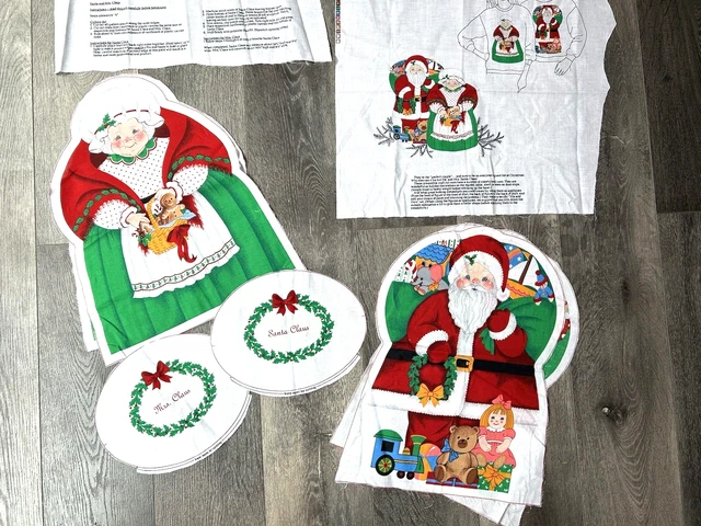 VIP Fabric Panel MR & MRS SANTA CLAUS Christmas DOOR PANEL 50 海外