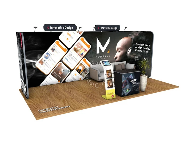 trade show display booth U2 exhibition backdrop 20ft custom replaceable graphic