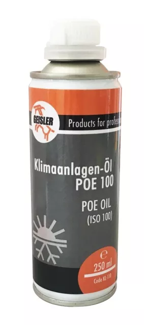 Klimakompressor Öl, Klimaanlagen Öl, Klima Öl  POE 100  (250 ml Flasche)