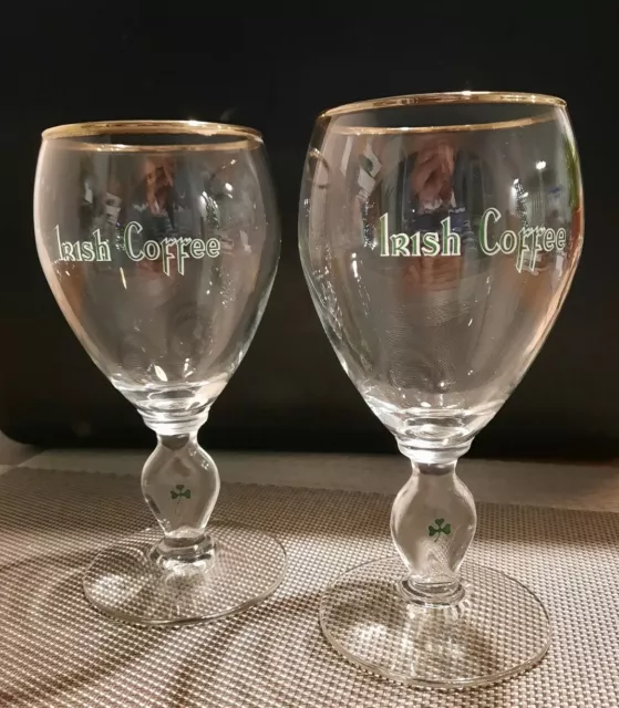 Vintage Irish Coffee Glasses Cristal D'arques One Pair EUC Made in