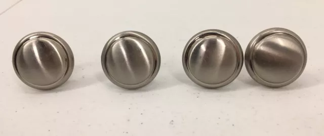 Vintage Lot of 4 Knobs Drawer Pulls Cabinet Pull Handles Cupboard Silver P14848