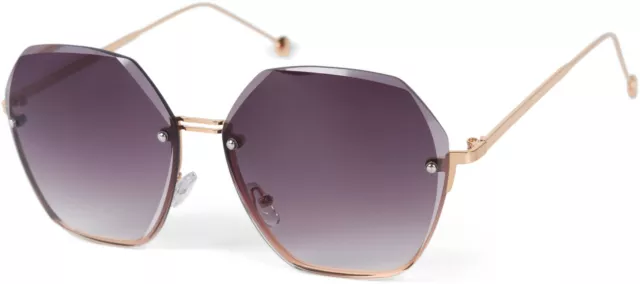 Gafas de sol Oversize para mujer sin montura ovalada, lentes tintadas con corte