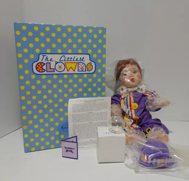 The Littlest Clowns Bubbles Doll By Mary Trotter Edwin M. Knowles MIB Tag